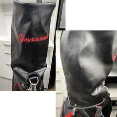 TaylorMade(テーラーメイド) SY202 キャディバッグ 9型 5分割 47インチ対応 ゴルフバッグ ブラック×レッド ☆ 札幌市 白石店 の画像