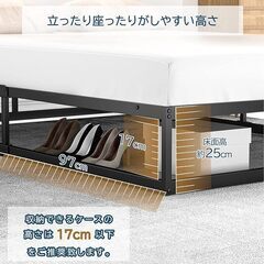 ベッドフレーム シングル アイアン 黒の画像