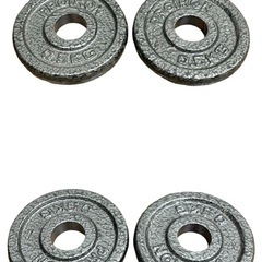 ○総重量8.5kg■PROIRON プレート 2.5kg 2枚 1.25kg 2枚 0.5kg 2枚 穴径約27mm まとめて セット ダンベル 筋トレ 中古■ジモティ姫路の画像