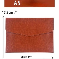 【新品】レザー風 ドキュメントケース ブラウンの画像