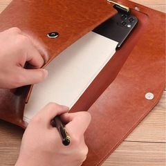 【新品】レザー風 ドキュメントケース ブラウンの画像