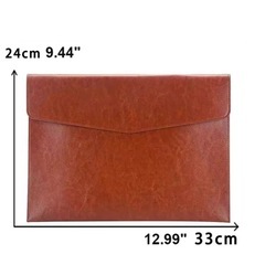 【新品】レザー風 ドキュメントケース ブラウンの画像