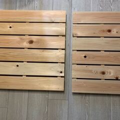 国産 ひのきすのこ2枚セット（60cm×61.6cm／45cm×61.6cm）板幅96mm  節穴あり 押入れ 玄関 風呂 ベランダ スノコ 収納 安い 収納 インテリア diy 浴室 木製 ケージ 柵 床 物置 ヒノキ 桧 檜 下駄箱の画像