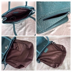 お取り引き完了☆Thank you！☆Briller ブリエ スクエアバッグ 本革 トートバッグ グリーン　の画像