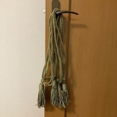 カーテンの紐　モスグリーン4本