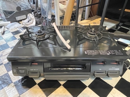 【リサイクルサービス八光】2023年製　リンナイ  都市ガス用コンロ  左強火力 片面焼 RTE597BKL
