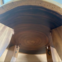 モンキーポット 一枚板 木製 丸テーブル 無垢 木テーブル リビングテーブル