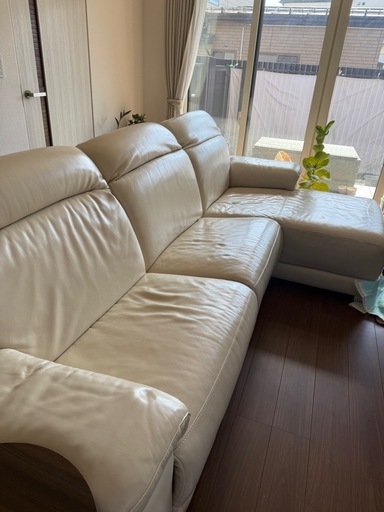 大塚家具　　リクライニング付き本革ソファー