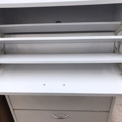 【A628】３段シューズボックス ホワイト 中古 家具 和歌山 岩出市 紀の川市の画像