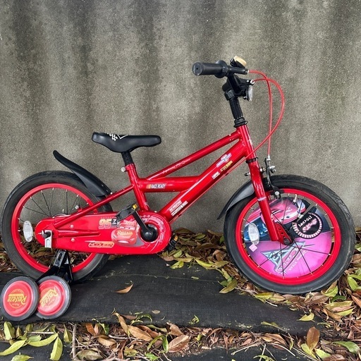 自転車　補助輪付き　16インチ　カーズ