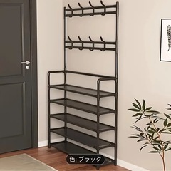 【受付終了】新品 未使用品 ブラック 収納 靴箱