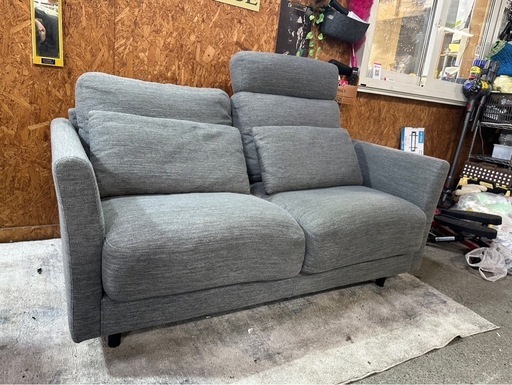 D0802 2人がけソファー ヘッドレスト付