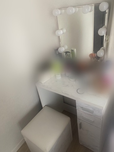 大理石調　女優ライトつき　ドレッサー