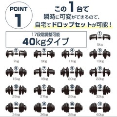 本日のみ可変式ダンベル片手40㎏✖️2の画像