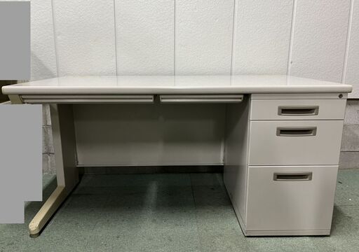 片袖机 事務机 スチール製 鍵なし オフィス用品 幅140cm×奥行70cm×高さ70cm 
