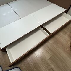 クイーンベッドフレーム(カイト3 WH LEG/LOW 床板) 【配送員設置