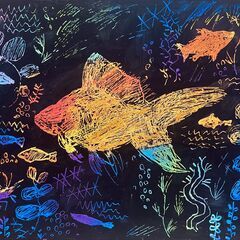 【アトリエべる王子・東十条教室】深海の闇から現れたレインボーフィ...