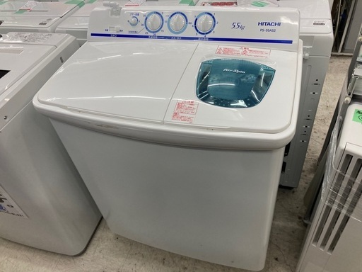 【愛品館江戸川店】保証充実　日立　2022年製　5.5kg　2槽式洗濯機　PS-55AS2