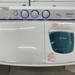 【愛品館江戸川店】保証充実　日立　2022年製　5.5kg　2槽式洗濯機　PS-55AS2の画像