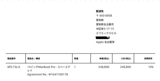 MacBook Pro Liquid Retina XDR 14インチ (Late 2023) Apple M3 8コア/8GB/SS