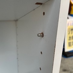 【カラーボックス ホワイト】W42xD29xH89cm クリーニング済み　※全体的にはダメージ少ないですが、棚ダボにサビがあります【10804】の画像