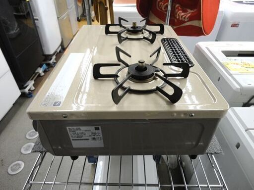リンナイ 都市ガス用 ガステーブル 2022年製 KG34NPCBR ベージュ 右強火 水無し片面焼きグリル Rinnai 西岡店 2
