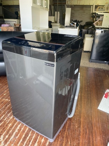 北九州市内配送無料　保証付き 2022年製アイリスオーヤマ IRIS OHYAMA 全自動洗濯機 6.0kg 風乾燥 ガラスふた ブラック IAW-T605BL