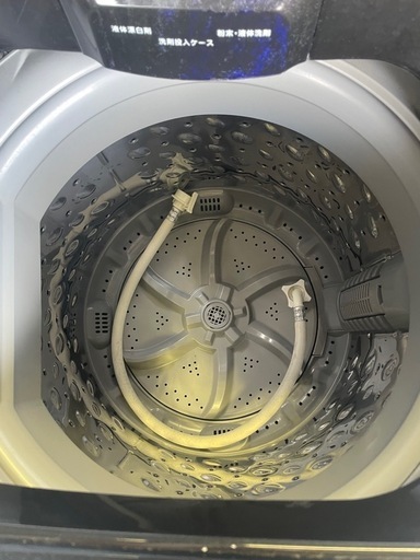 北九州市内配送無料　保証付き 2022年製アイリスオーヤマ IRIS OHYAMA 全自動洗濯機 6.0kg 風乾燥 ガラスふた ブラック IAW-T605BL