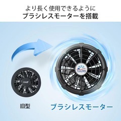 新品★空調ウェア 空調服 空調作業服 フルセット UVカット 静音 ブラシレスモーター ファンバッテリー付きの画像