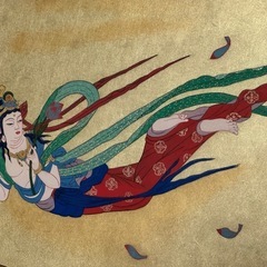 【取引中】仏画　飛天　天女　額付きの画像