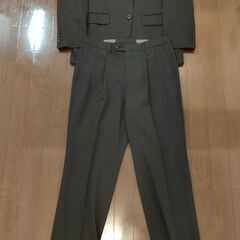 AOKI製ウォッシャブルスーツ上下セット 黒ストライプ 春夏秋向...