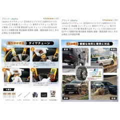 タイヤチェーン【29本のスパイクピン&厚手のナイロンベルト】非金属 スノーチェーン 車用タイヤチェーン 取り付け簡単 ジャッキ不要 緊急滑り止め チェーン (155-265mm対応)サイズ調整可能 軽自動車 耐磨耗 振動・騒音減衰 6本入 冬の必需品 日本語説明書の画像