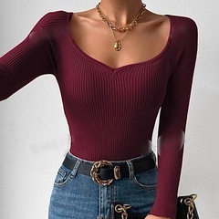 🤍新品　バーガンディーニットの画像