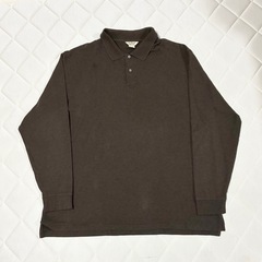 90s エルエルビーン　長袖ポロシャツ　茶色