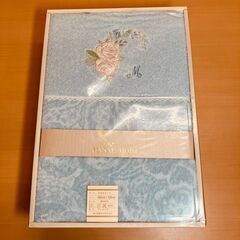 ハナエモリ アンゼリカ タオルケット 140×190cm（ブルー）