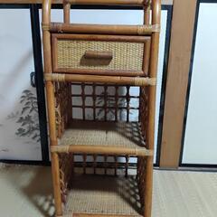 【4〜6日迄に引取に来れる方】④藤の引出し 棚 電話台