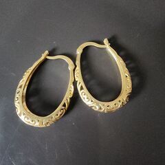 ゴールドフィリグリー・フープピアス