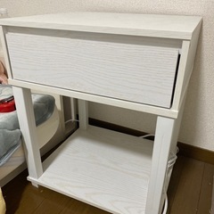 サイドテーブル ミニ ベッドサイドテーブル　ホワイトの画像