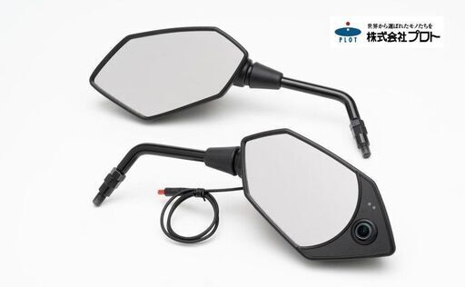 PLOT ミラー一体型 前後録画 ドライブレコーダー 10mm 正ネジ USB電源可 D-ride DR-05BP  ( ドラレコ カメラ ハンドルマウント