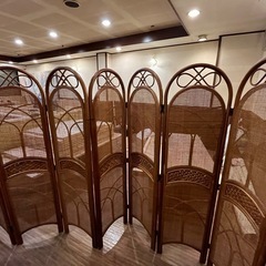 ラタン 7連 パーテーション 仕切り レトロ (sasa) 川口の ラタン 7連 パーテーション 仕切り レトロ (sasa) 川口の