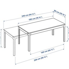 イケア ダイニングテーブル 180cm/240cm×90cmの画像