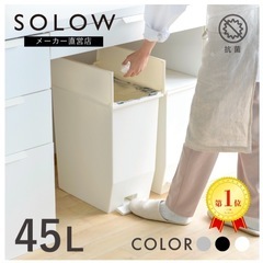 【決定】SOLOW ソロウ ペダルオープンツイン 45L ゴミ箱 45リットル おしゃれ ごみ箱 ふた付きの画像