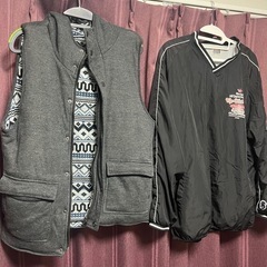 ナイロンプルオーバー　リバーシブルベストセット売りの画像