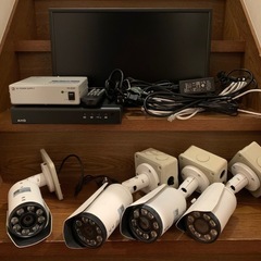 防犯暗視カメラ4台 モニター デジタルビデオレコーダー フルセッ...