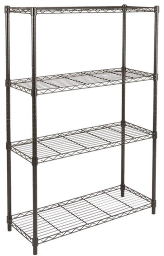 Amazonベーシック 4段スチールラック 棚 メタルラック キッチンラック 耐荷重635kg 幅91.4 x 奥行35.6 x 高さ137.2cm ブラック