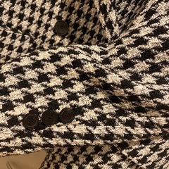 新品未使用 H&M チェック テーラードジャケット モノクロ オーバーサイズ Mの画像
