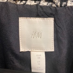 新品未使用 H&M チェック テーラードジャケット モノクロ オーバーサイズ Mの画像