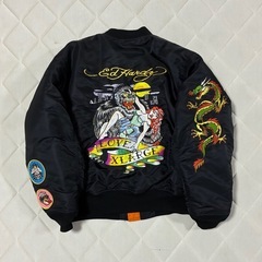 Ed Hardy XLARGE エクストララージ刺繍ジャケット (ぷっと) 赤嶺