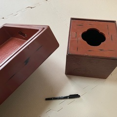 衣装盆とゴミ箱のセット　レトロ家具の画像