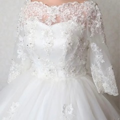 ウェディングドレス2wayプリンセスラインボレロ・オーバースカートyns